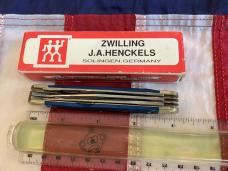 J A Henckels 4 Blade Stockman Pocket Knife w/ Beautiful Blue Bone Handles -NOS