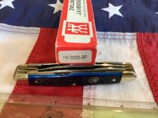 J A Henckels 4 Blade Stockman Pocket Knife w/ Beautiful Blue Bone Handles -NOS