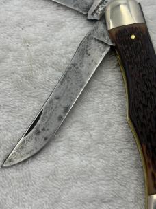 Schrade Walden Vintage 225UH 2 Blade Folding Hunter Pocket Knife Made In USA (#69
