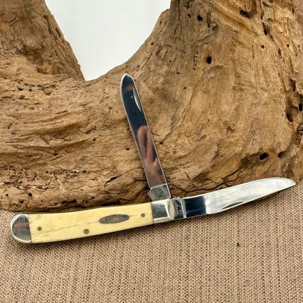 CASE XX KNIVES NATURAL SMOOTH BONE TRAPPER W/SHIELD 6254 SS POCKET KNIFE (220)