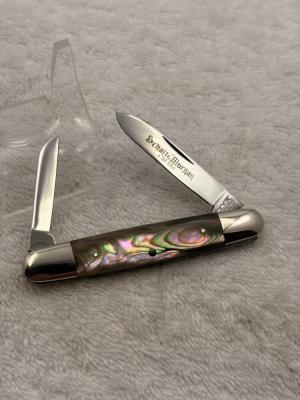 Schatt Morgan 2 Blade Abalone Pen Knife 1 of 600 Excellent Condition 73