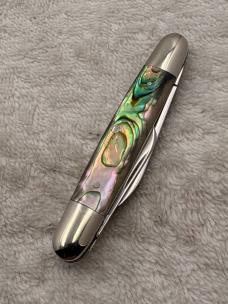 Schatt Morgan 2 Blade Abalone Pen Knife 1 of 600 Excellent Condition (#73)