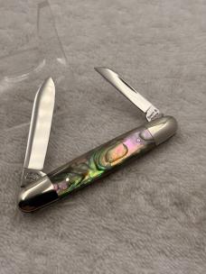 Schatt Morgan 2 Blade Abalone Pen Knife 1 of 600 Excellent Condition (#73)