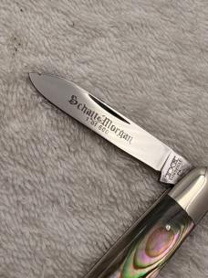 Schatt Morgan 2 Blade Abalone Pen Knife 1 of 600 Excellent Condition (#73)
