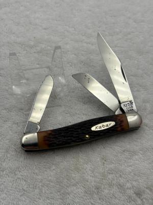 Ka-bar Vintage 3 Blade Stockman 1100 Pocket Knife Made In USA (#72)