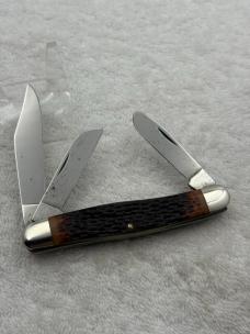 Ka-bar Vintage 3 Blade Stockman 1100 Pocket Knife Made In USA (#72)