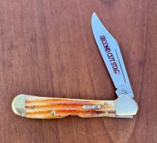 CASE XX 10 DOT SECOND CUT RED STAG JIGGED BONE MINI-COPPERLOCK #R51749L 2010 MIB