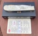 Case Trapperlock Knife R5154 SS Corelon White Pearl Engraved Bolsters Box Unused