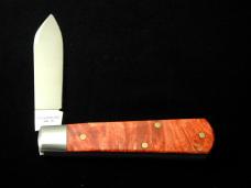 Dollar Knife Co. Red Burl Maple Wood with Black Shield Jack Knife from Cooper Cutlery USA RBM BLS