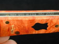 Dollar Knife Co. Red Burl Maple Wood with Black Shield Jack Knife from Cooper Cutlery USA RBM BLS