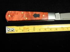 Dollar Knife Co. Red Burl Maple Wood with Black Shield Jack Knife from Cooper Cutlery USA RBM BLS