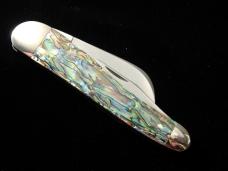 Titusville Cutlery Genuine Paua Abalone Rooster Comb Farmer Knife Super Rare 1 of 10 COA USA Made