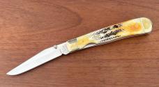 Case 6.5 Burnt Bone Stag Trapperlock Knife 6.5154L SS Liner Lock Thumb Stud MIB