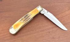Case 6.5 Burnt Bone Stag Trapperlock Knife 6.5154L SS Liner Lock Thumb Stud MIB