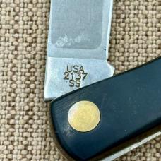CASE XX KNIFE- SOD BUSTER Jr. - BLACK HANDLES #095 - S/STEEL BLADE - 3 5/8" -201