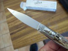 A.G.A. Campolin Pattada Scarce Italian Automatic Genuine Stag/Antler UNUSED W/Pouch & Box