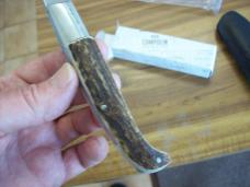 A.G.A. Campolin Pattada Scarce Italian Automatic Genuine Stag/Antler UNUSED W/Pouch & Box