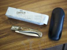 A.G.A. Campolin Pattada Scarce Italian Automatic Genuine Stag/Antler UNUSED W/Pouch & Box