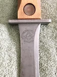 Ek Commando Knife Richmond VA USA Wood Handle Marked "US" Excel. Cond. w/ Sheath