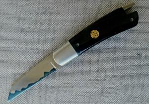 Vincenzo Balistreri Buffalo Horn and San Mai Native TaillockButton Lock375coapouch