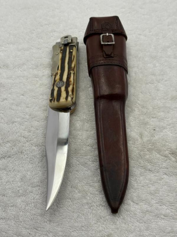 Ed Wusthof Vintage Folding Bowie Knife With Sheath Made In Solingen Germany (#11)