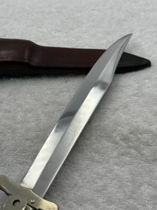 Ed Wusthof Vintage Folding Bowie Knife With Sheath Made In Solingen Germany (#11)
