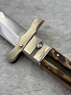 Ed Wusthof Vintage Folding Bowie Knife With Sheath Made In Solingen Germany (#11)