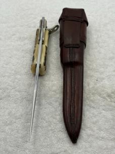 Ed Wusthof Vintage Folding Bowie Knife With Sheath Made In Solingen Germany (#11)