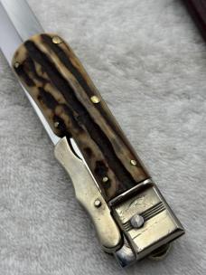 Ed Wusthof Vintage Folding Bowie Knife With Sheath Made In Solingen Germany (#11)
