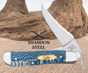 Case XX Knives Russlock Smooth Blue Sycamore Wood 63734 Stainless Pocket Knife