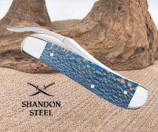Case XX Knives Russlock Smooth Blue Sycamore Wood 63734 Stainless Pocket Knife