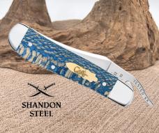 Case XX Knives Russlock Smooth Blue Sycamore Wood 63734 Stainless Pocket Knife