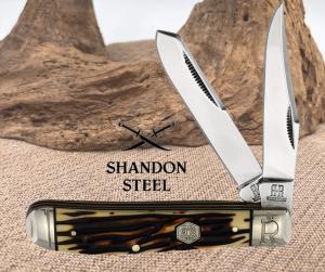 Rough Rider Mini Trapper Tuff Stag RR2365 Stainless 2 Blade Folding Pocket Knife