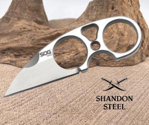 SOG SNARL Fixed Blade Stainless Satin Finish Handle Knife Black Sheath JB01KCP