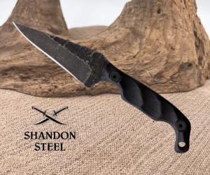 Stroup Knives Mini Fixed Knife 3quot 1095HC Steel Full Tang Blade Black G10 Handle