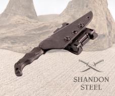 Stroup Knives Mini Fixed Knife 3" 1095HC Steel Full Tang Blade Black G10 Handle