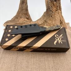 Stroup Knives GP2 Fixed Knife 3.75" 1095HC Steel Full Blade Camo G10 Handle USA