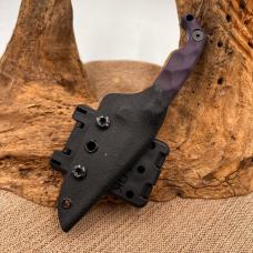 Stroup Knives Mini1 Fixed Knife 3" 1095HC Steel Blade Purple Sculpted G10 Handle