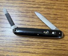 SCHRADE CUT CO WALDEN NY SAFETY PUSH BUTTON POCKET KNIFE - 3 3/8" CLOSED 