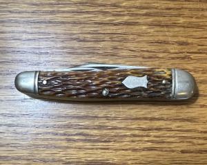 VINTAGE '46-'59 SCHRADE WALDEN NY BONE HANDLE POCKET KNIFE 