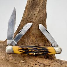 Camillus 78 Stockman Knife 1960's-1970's Three Blade Folding Stagalon Handle 164