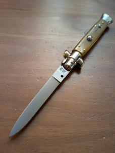 DUO OF FRANK BELTRAME 23CM 9" BAYONET & DAGGER STILETTO SET FRENCH TIP HONEY HORN AUTOMATICS...NEW 