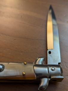 DUO OF FRANK BELTRAME 23CM 9" BAYONET & DAGGER STILETTO SET FRENCH TIP HONEY HORN AUTOMATICS...NEW 