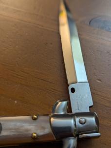 DUO OF FRANK BELTRAME 23CM 9" BAYONET & DAGGER STILETTO SET FRENCH TIP HONEY HORN AUTOMATICS...NEW 