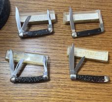 LOT OF 4 SCHRADE USA POCKET KNIVES 808,708B,272,808 & VIEW TUBE BOXES 