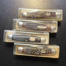 LOT OF 4 SCHRADE USA POCKET KNIVES 808,708B,272,808 & VIEW TUBE BOXES 