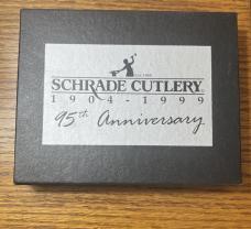 VINTAGE '99 SCHRADE USA CUTLERY 95TH ANNIV POCKET KNIFE & DISPLAY BOX NOS