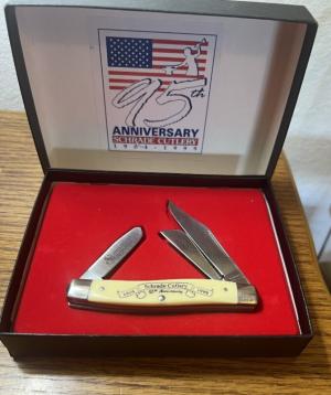 VINTAGE 99 SCHRADE USA CUTLERY 95TH ANNIV POCKET KNIFE amp DISPLAY BOX NOS