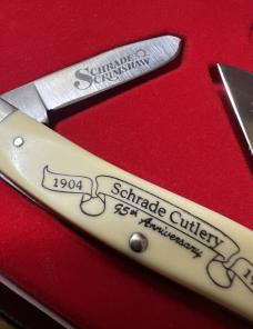 VINTAGE '99 SCHRADE USA CUTLERY 95TH ANNIV POCKET KNIFE & DISPLAY BOX NOS