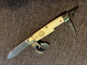 Rare white-handled Ulster camp knife